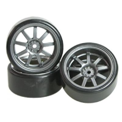 3Racing Ruote 1:10 Drift cerchi grey offset 5mm (4pz) WH-24/GY